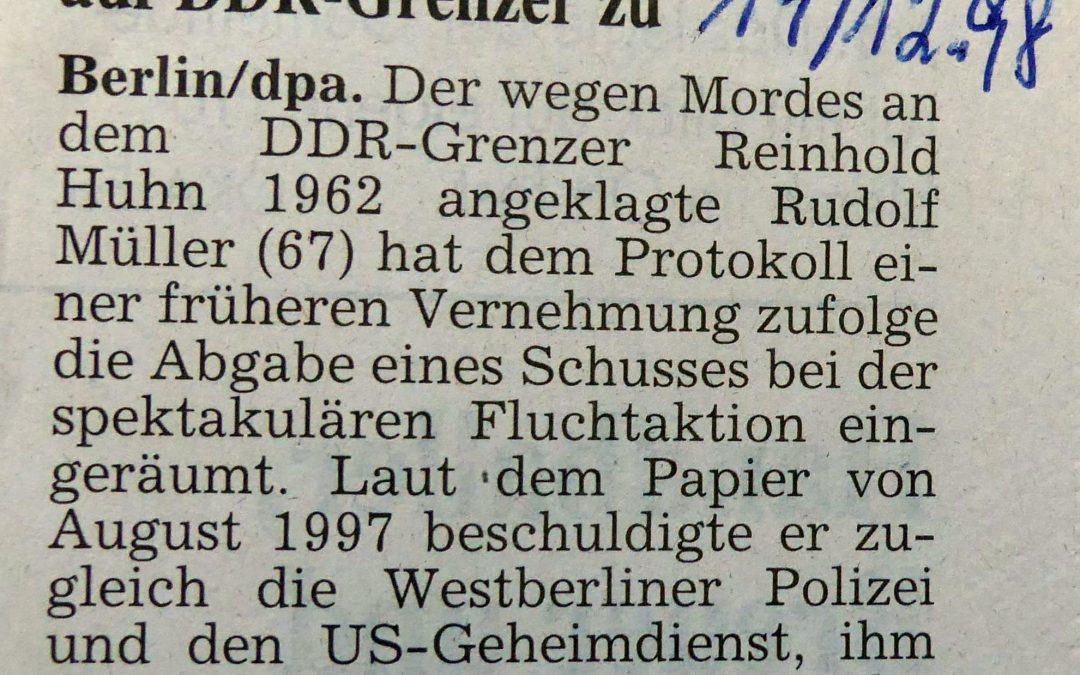 Angeklagter gibt Schuß auf DDR-Grenzer zu
