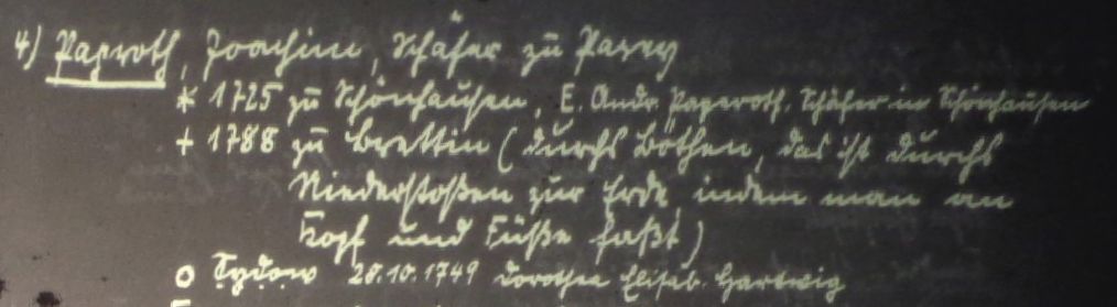 Böthen als vermeintliche Todesursache im Jahr 1788