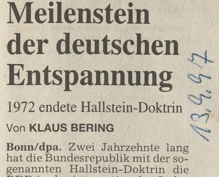 Meilenstein der deutschen Entspannung