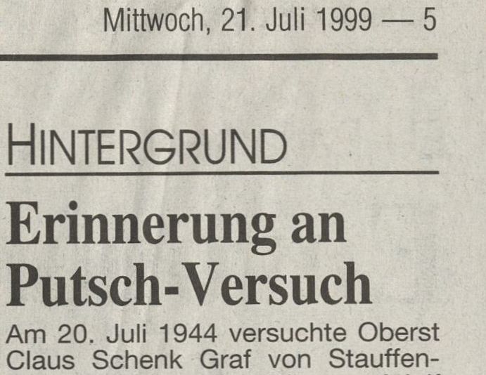 Erinnerung an Putsch-Versuch