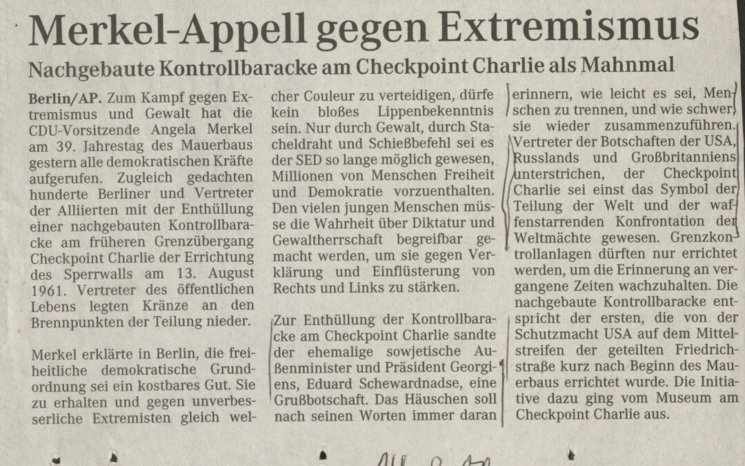 Merkel-Appell gegen Extremismus